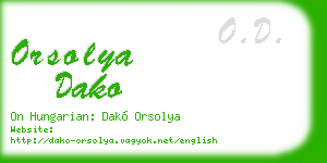orsolya dako business card